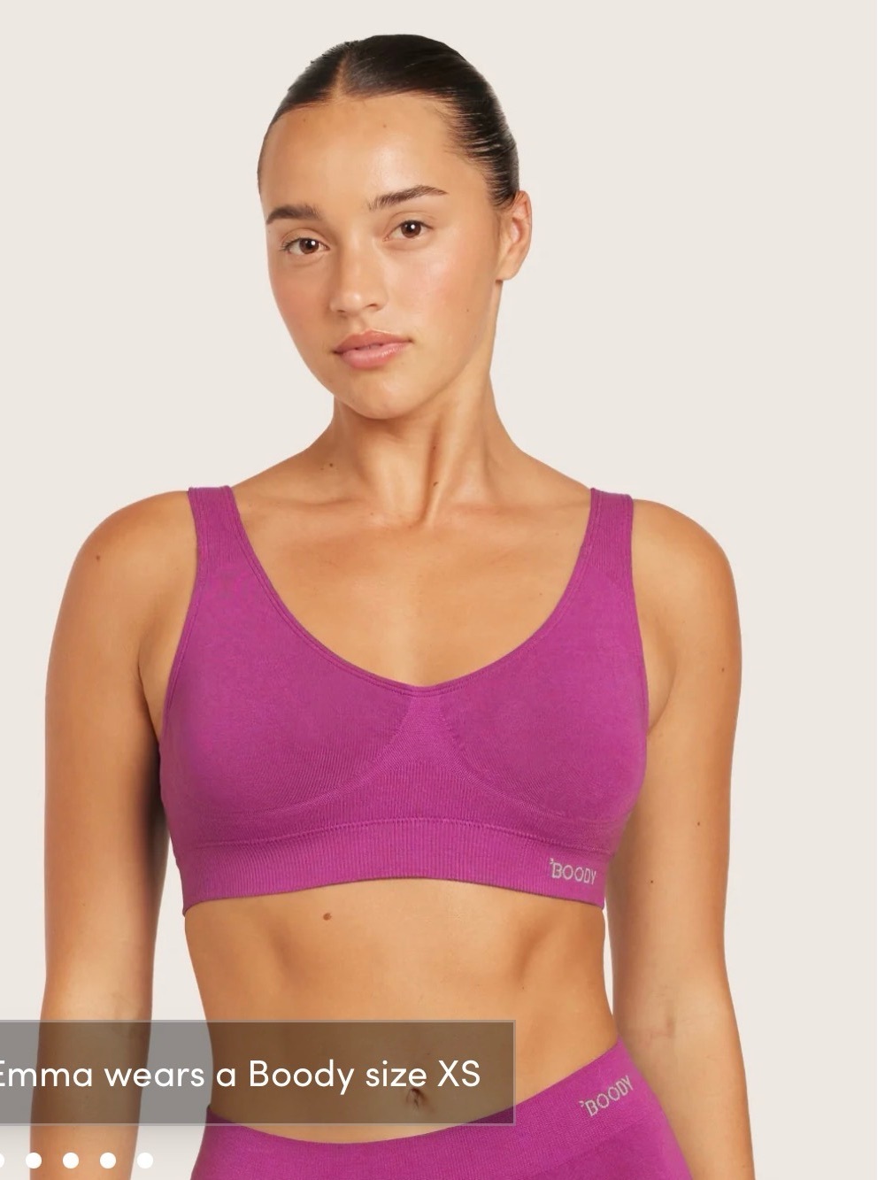 BOODY Seamfree padded crop Bra & Brief Set in Vibrant Magenta - New with/Tags! - Picture 3 of 8